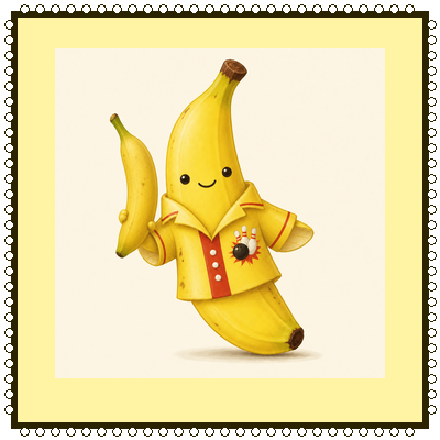 Cav stamp, holding the banana